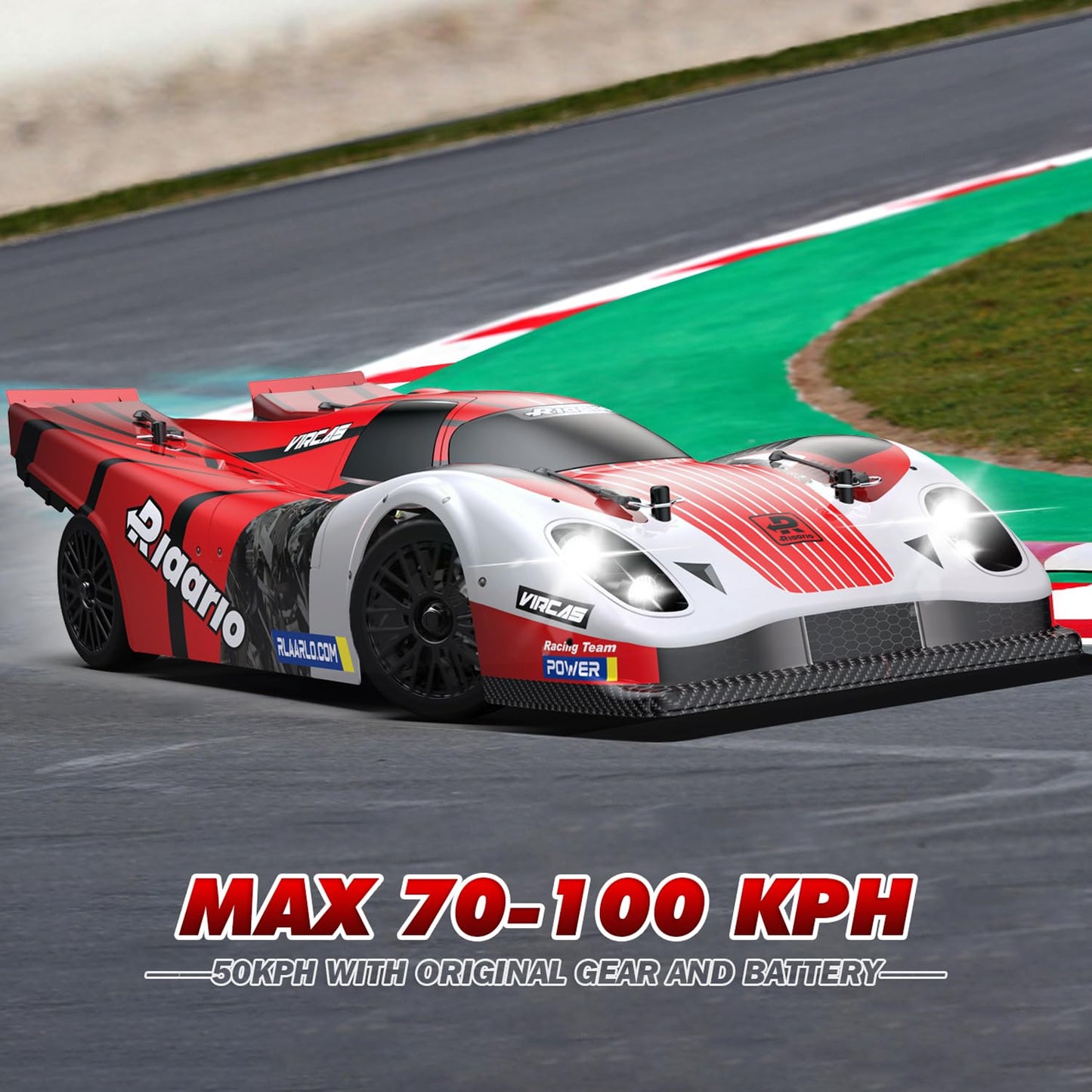 AMORIL 1/10 AK-917 Fast RC Cars for Adults, Top Speed 60 KM/H On-Road RTR Supercar with 80A Brushed ESC,550 13T Motor and 1 * 33