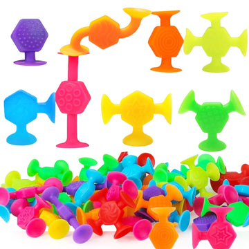 Createview 24 Pcs Bath Toys For Kids Ages 3+, Suction Cup Toys For Autistic Children, Travel Toys Window Toys Stem Learning Toys