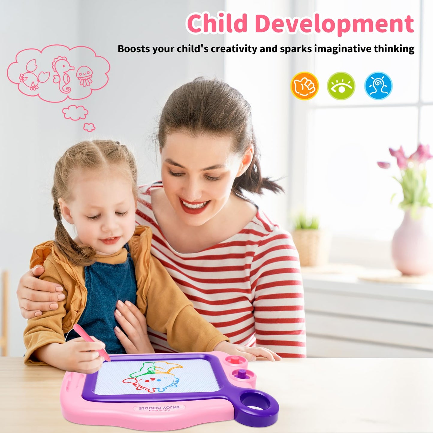 Toddler Toys Magnetic Board,Magentic Drawing Doodle Board for Toddlers,Etch Travel Size Writing Painting Sketch Kids Toys for 3