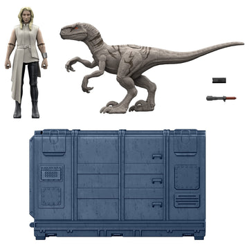 Jurassic World Hfg63 Cage And Fury Dinosaur Set (9.5 Cm) With 1 Exclusive Soyona Figure, 1 Atrociraptor Figure And Special Unit, Children'S Toy, Ages 4 And Above