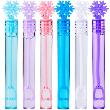 32 Pieces Frozen Bubble Wands,6 Color Mini Snowflake Bubble Wands Kids Party Favors,For Birthday Party,Theme Party,Summer Outdoo