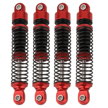Rzxylrc 4Pcs 59Mm Aluminum Shocks Absorbers Long Threaded Oil Damper For 1/18 Rc Crawler Trx4M Trx4-M Upgrade Parts (Red)