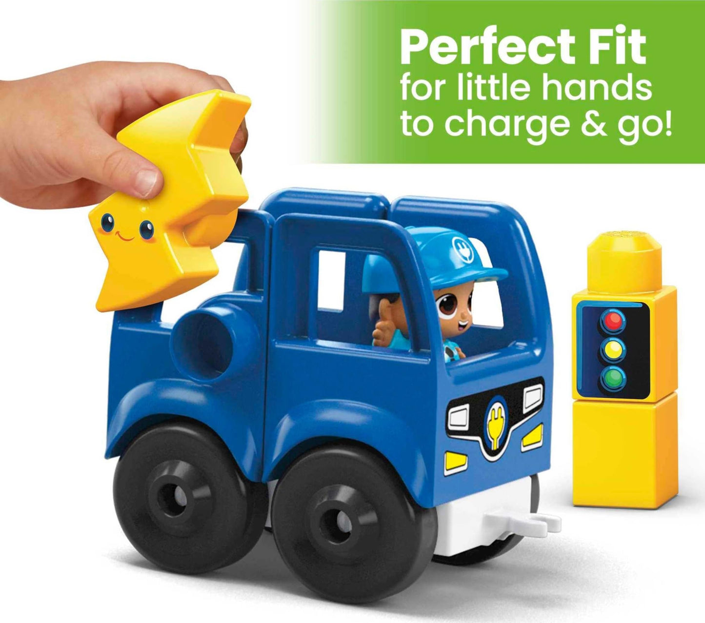 Mega Brands MEGA BLOKS Green Town Charge & Go Bus Set, 36 Building Blocks, Ages 1+, Model HDX90, Plastic