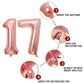 17 Number Balloon Rose Gold 40 Inch Big Foil Mylar 17Th Balloons For 17 Year Old Boy Girl Birthday Party Decorations Wedding Ann