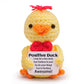 Mini Funny Positive Duck  Knitted Wool Duck Toy with Positive Card - Creative Cute Crochet Doll Emotional Support Cheer Up Keepspirit-inspired flavor Gift for Friends  Student  Christmas