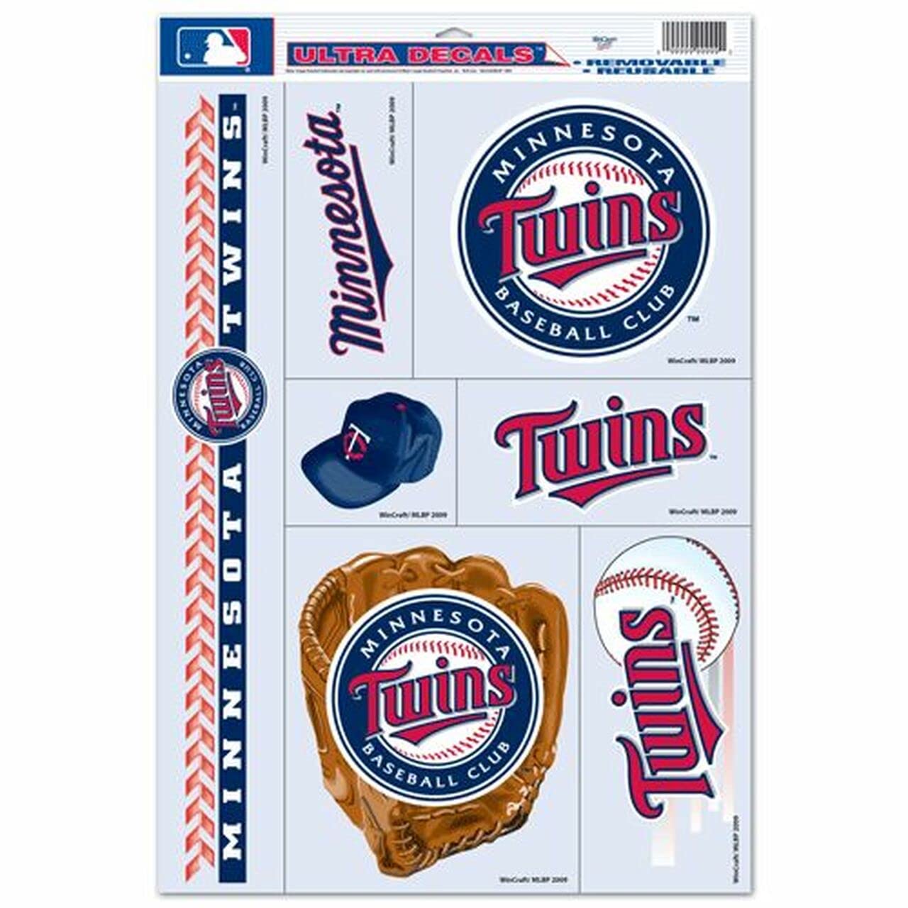 Wincraft MLB Minnesota Twins 07936010 Multi Use Decal, 11 x 17, Black