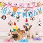 16 Pcs Dog Birthday Party Supplies, Dog Party Decorations, 6 Dog Hanging Cutouts, 6 Hanging Swirl Decorations And 3 Birthday Hon