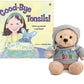 Tonsillectomy Gift Get Well Soon Teddy Bear With Goodbye Tonsils Children'S Book Gift Set, Kids Tonsillectomy Recovery - Blue Gray Hoodie