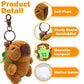 Wueuru 4 Pcs Capybara Plush Keychain Toy,Valentines Day Gift Capybara Stuffed Animals 4'' Cute Capybara Plush Toy Doll Key Chain