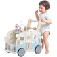Robotime Wooden Baby Walker, Baby Push Walker, Baby Activity Center Toys, Ajustable Speed Multi-Functional Baby Walker With Whee