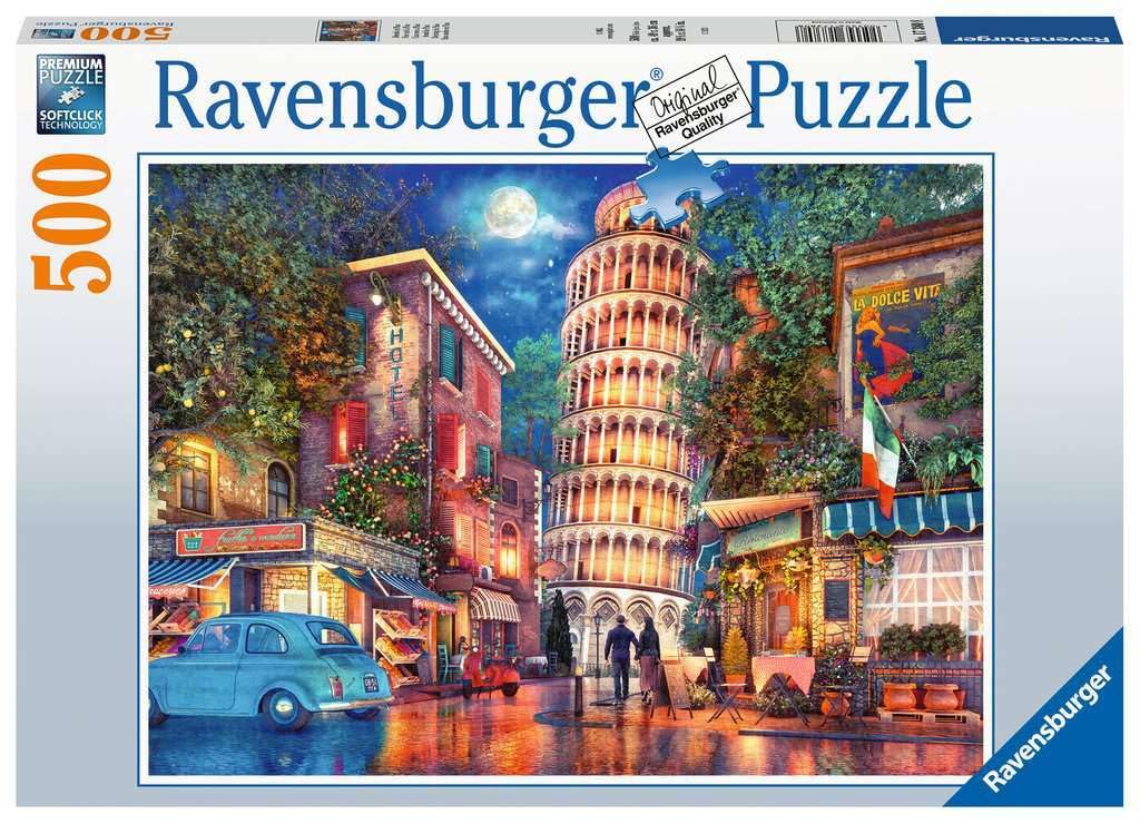 Ravensburger 500 Piece Jigsaw Puzzle - Evening in Pisa for Ages 10+, Black, Cardboard, Model 17380