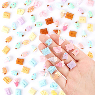 100 Pieces Colorful Tiny Dessert for Dollhouse Miniatures Mini Food for Crafts Tiny Resin Things for Dollhouse Mini Kitchen Micr