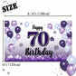 LASKYER 70th Birthday Decorations - Purple Balloon Banner, Polyester Backdrop Sign, Cheers to Seventy Years, Model P-BH-70