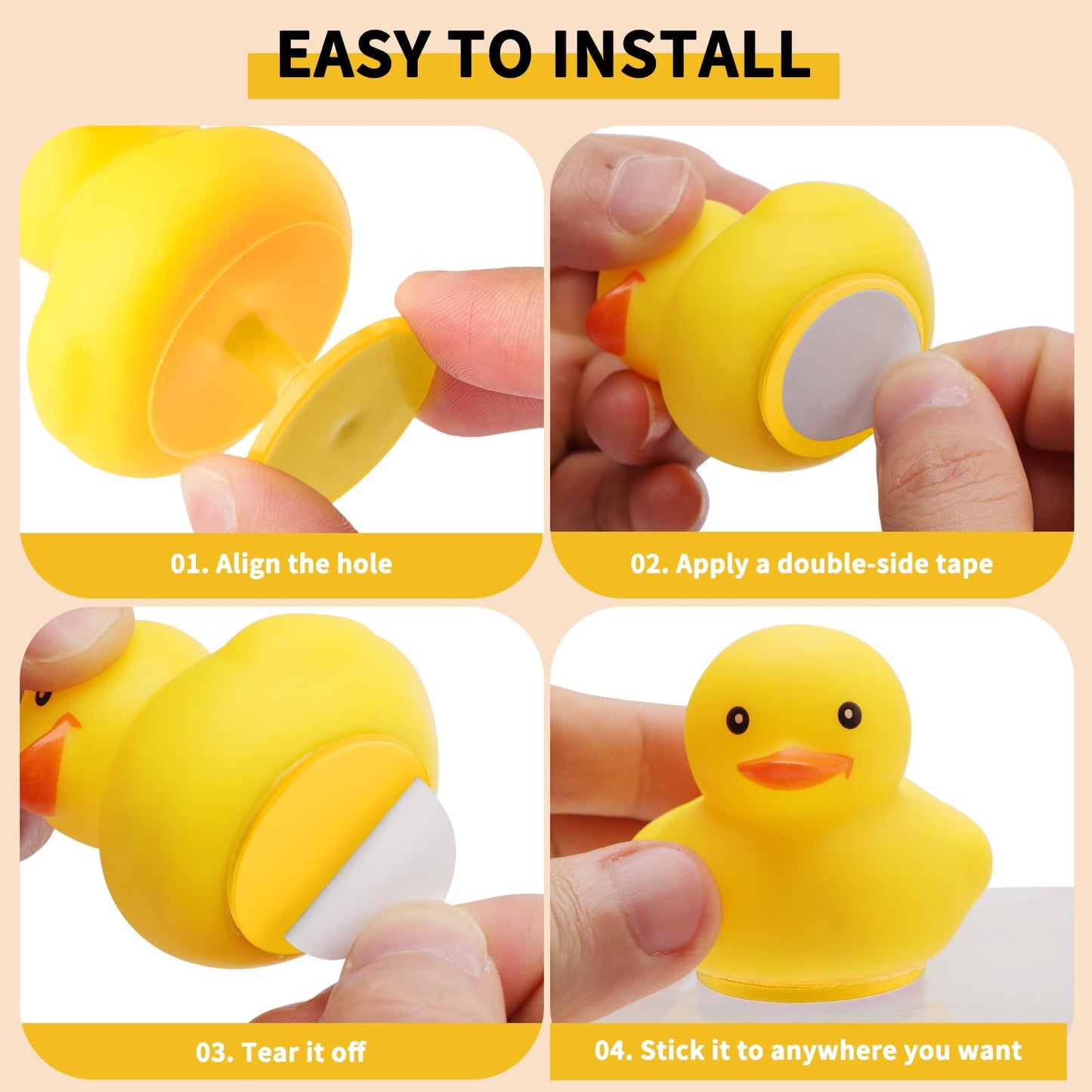 40Pcs Duck Plug, Rubber Duck Mount, Flock Locker Rubber Duck Holder Dashboard For Jeep Dash & Fixed Display, Gift For Jeep Lover