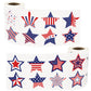 FEBSNOW Patriotic American Flag Stickers, 600 Pcs 2 Roll Fourth of July Red White Blue Star Stickers Self Adhesive Labels for In