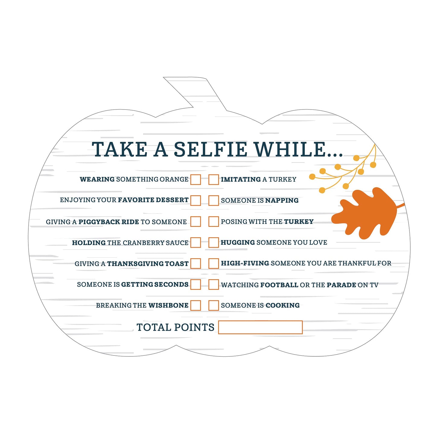 Big Dot Of Happiness Happy Thanksgiving - Selfie Scavenger Hunt - Fall Harvest Party Game - Set Of 12