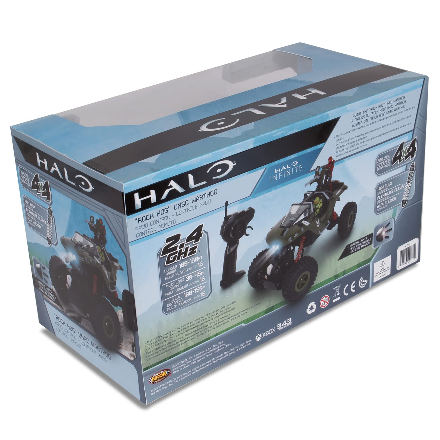 Nkok Halo Infinite Rc: Unsc Warthog Rock Hog - Rock Climber, Master Chief & Spartan, 2.4 Ghz Radio Control Vehicle