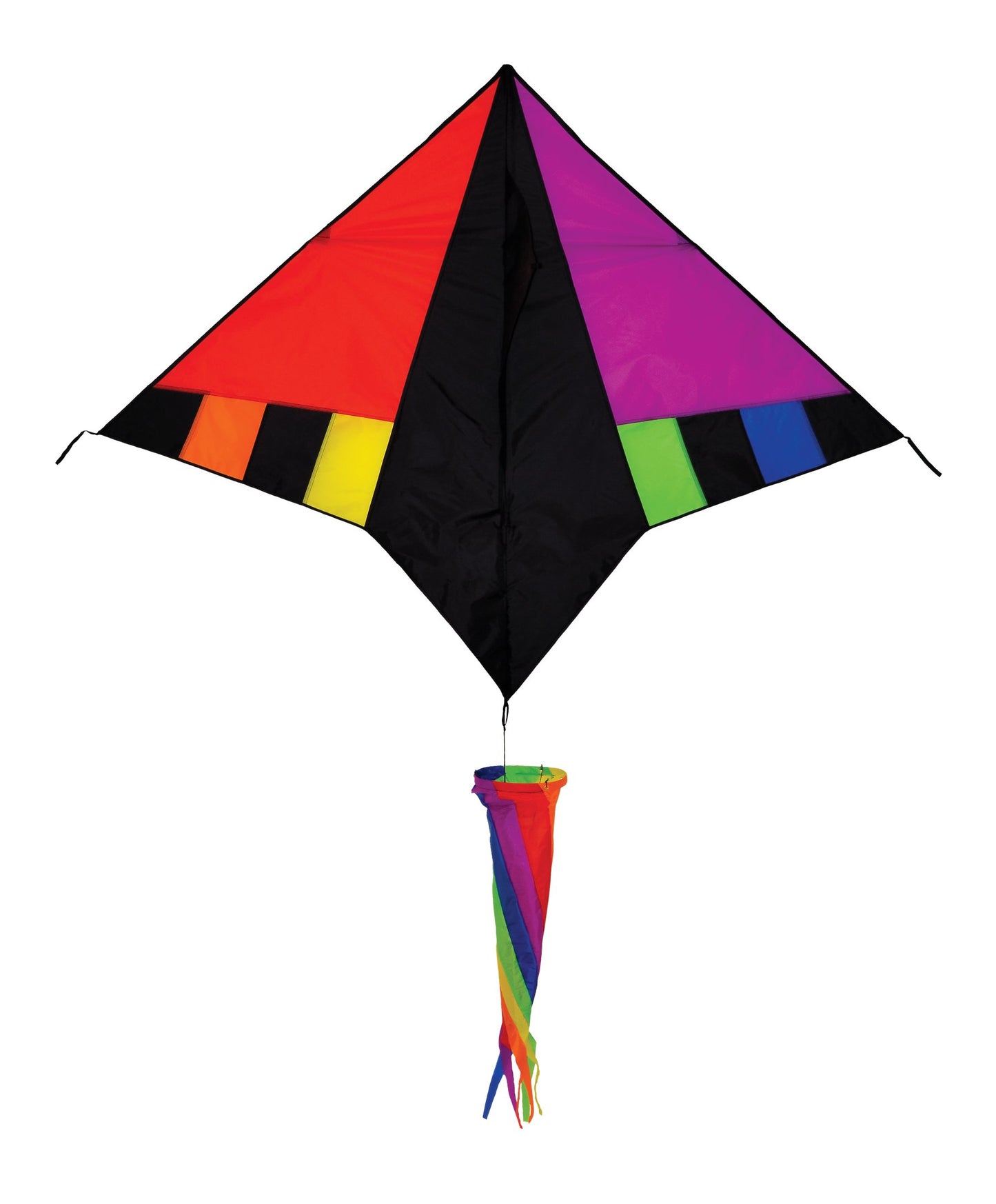 in The Breeze 3116 - Rainbow Zephyr Kite - Colorful, Easy-Flying Delta Kite with Windsock Tail