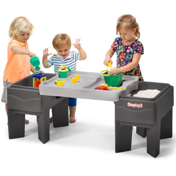 Simplay3 Indoor Outdoor Sand And Water Sensory Activity Table For Toddlers, Kids All-Purpose Table With Lid And Built-In Storage