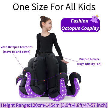 Inflatable Costumes for Kids Octopus Halloween Costume Girls Funny Octopus Blow Up Costumes Animals Cartoon Cosplay Party