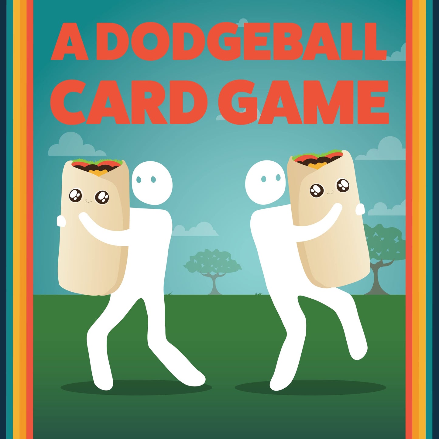 Exploding Kittens Throw Throw Burrito Extreme Outdoor Edition - Family Dodgeball Card Game with 120 Cards & 2 Inflatable Burritos, Multi Color