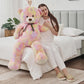 Tezituor Big Teddy Bear,52'' Giant Stuffed Animal Plush,Rainbow Yellow Soft Gifts For Valentine, Christmas, Birthday.