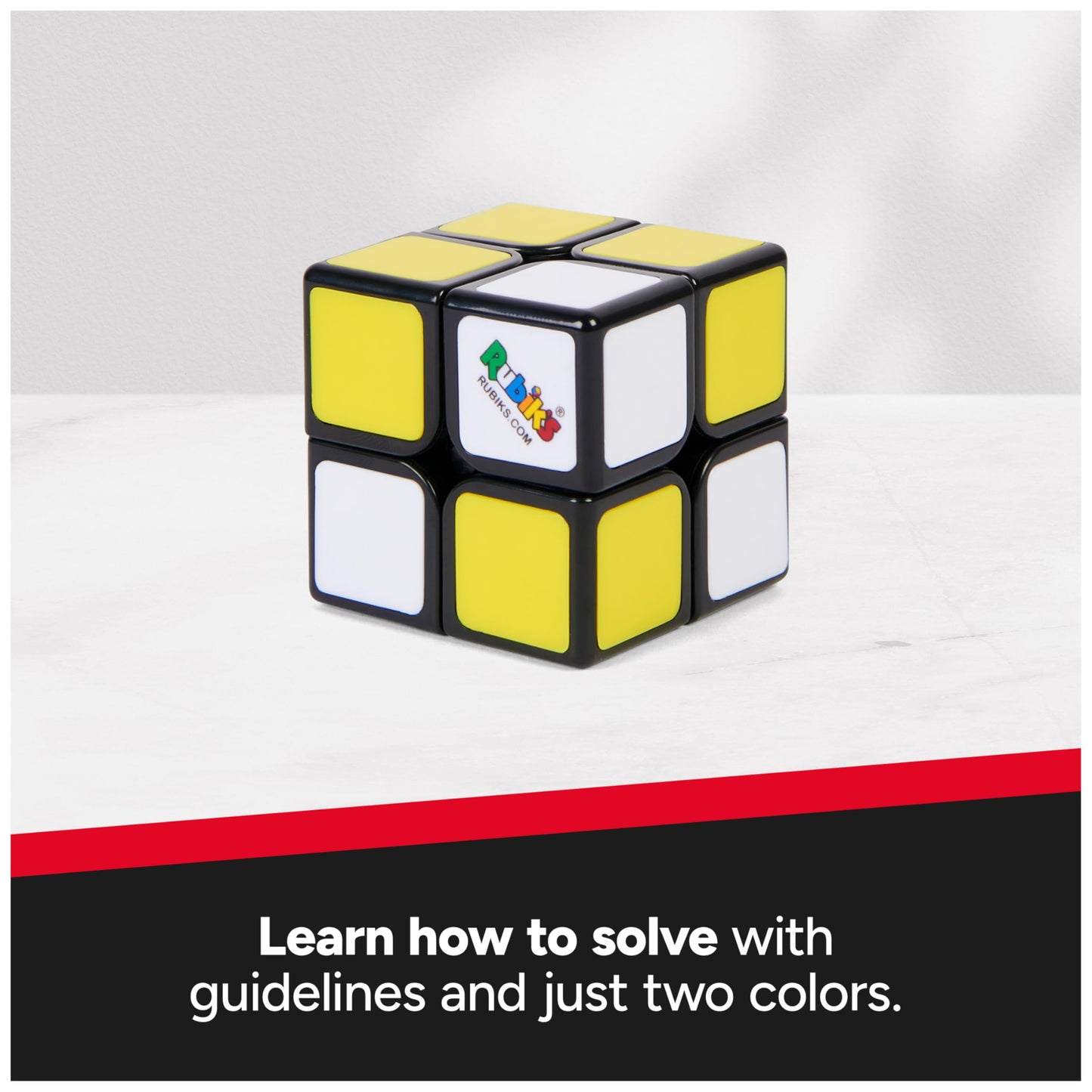 Rubik's 2x2 Beginner Cube - 3D Puzzle Game, Stress Relief Fidget Toy, Mini Size, Plastic, Model 6064561, Travel Game for Ages 7+