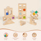 Woodtoe Wooden Rainbow Building Blocks Set For Kids | 22 Pcs Wooden Blocks & 25 Pcs Acrylic Gem Cubes Sensory Toys | Montessori