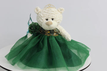 KINNEX COLLECTIONS SINCE 1997 20 Quince Anos Quinceanera Last Doll Teddy Bear with Dress (Centerpiece) B16631-33G (Emerald Green
