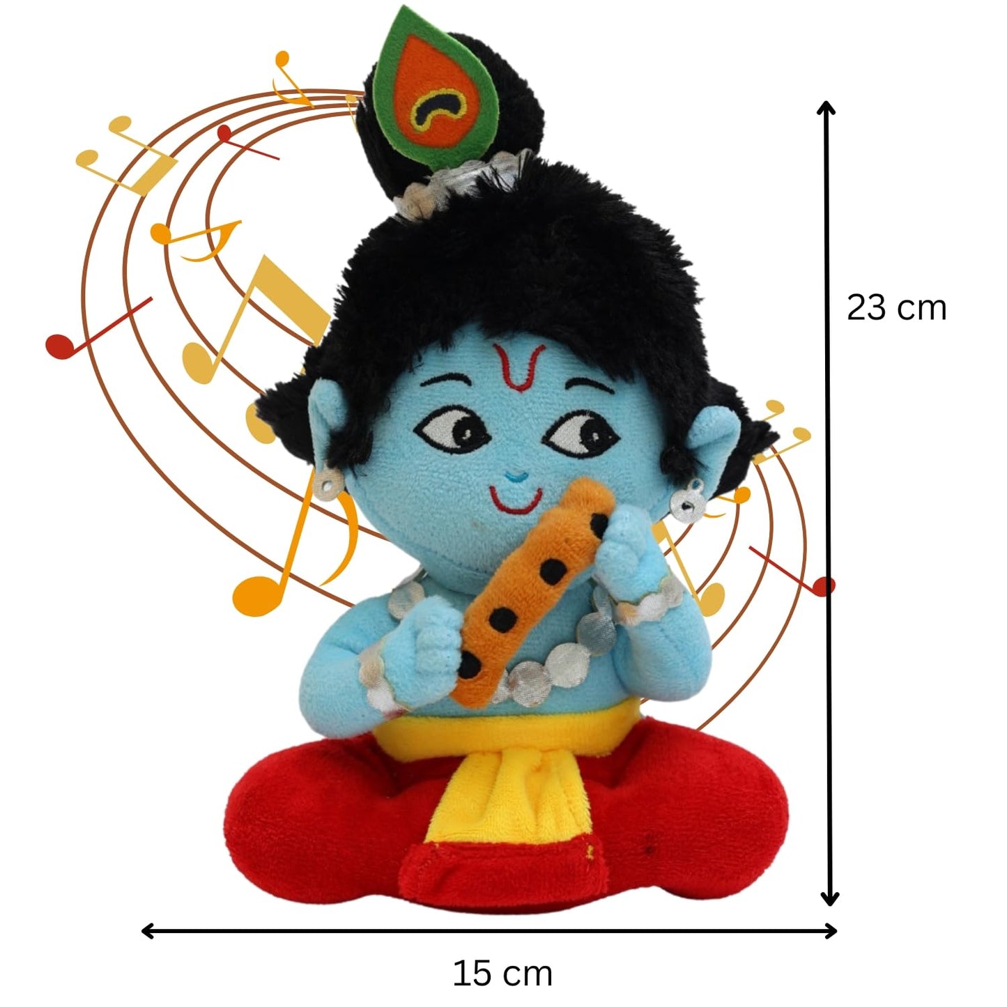 PandaS Box Mantra Chanting Baby Krishna (Small - 23 Cm) | Musical Soft Plush Toy | Best Gift For Infants, Toddlers & Babies