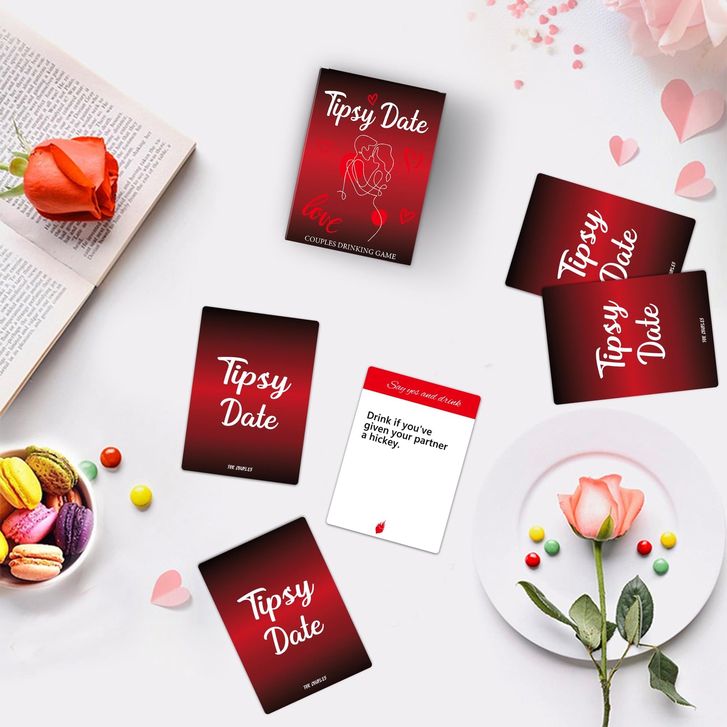 Tipsy Date Couples Games for Adults,Drinking Game for Couples,Drinking Card Games,50 Fun Dares & Questions for Date Night or Par