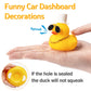 Wonuu Swim Ring Rubber Ducks With Mini Diamond Glasses Hat Necklace For Cars Dashboard Decorations Car Accessories Toy Duck Car Ornament, Pink Magic Hats With Pink Duck Ring
