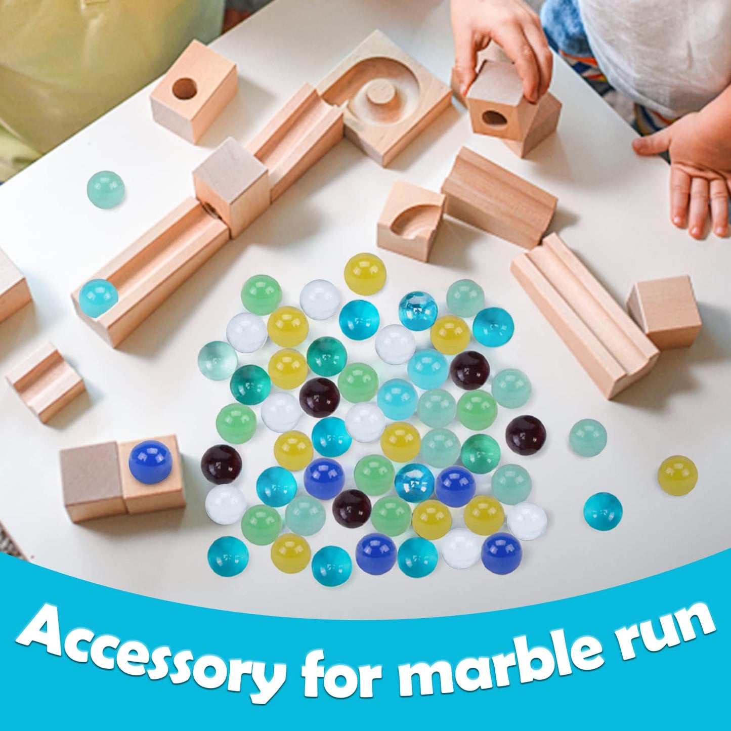 Poplay 200Pcs Marbles Bulk, For Marbles Run Games