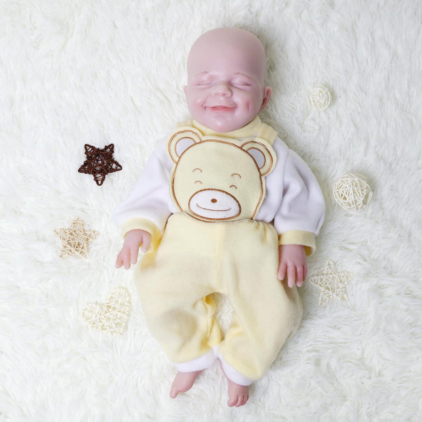 Aisite 18 Inch Full Silicone Baby Boy - Realistic Platinum Silicone Reborn Baby Dolls Eyes Closed, Christmas And Birthday Gifts For 3+