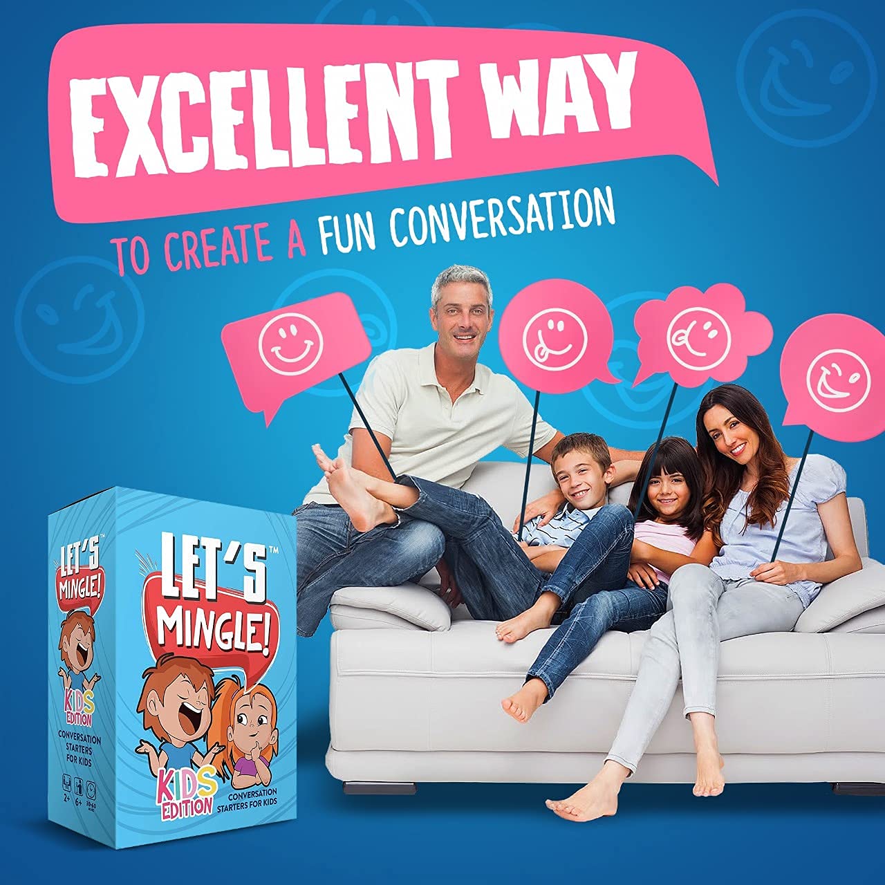 Conversation Cards | Lets Mingle Kids Card Game | Cognitive Behavioral Therapy CBT | Mindfulness Activities | Social Emotional