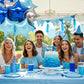 TONIFUL 15Pcs 18 Inch Large Blue Silver Star Shape Foil Balloons Big Stars Helium Mylar Ballons for Birthday Wedding Baby Shower