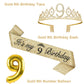 9th Birthday Decorations for Girl Gold, Including 9th Birthday Girl Sash and Tiara for Girls, 9 Birthday Candles and Cake Topper