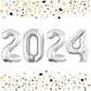 Goer 42 Inch 2025 Silver Foil Number Balloons For 2025 New Year Eve Festival Party Supplies Graduation Decorations
