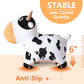 iPlay, iLearn Bouncy Pals Dairy Cow Hopper - Plush Inflatable Ride-On Toy for Kids, 21x12x24 inches, White and Black