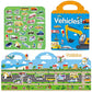 Reusable Sticker Books For Kids, 4 Sets Removable Toddler Sticker Book For Girls Boys Educational Learning Toys - Vehicle, Farm, Dinosaur & Zoo Animal
