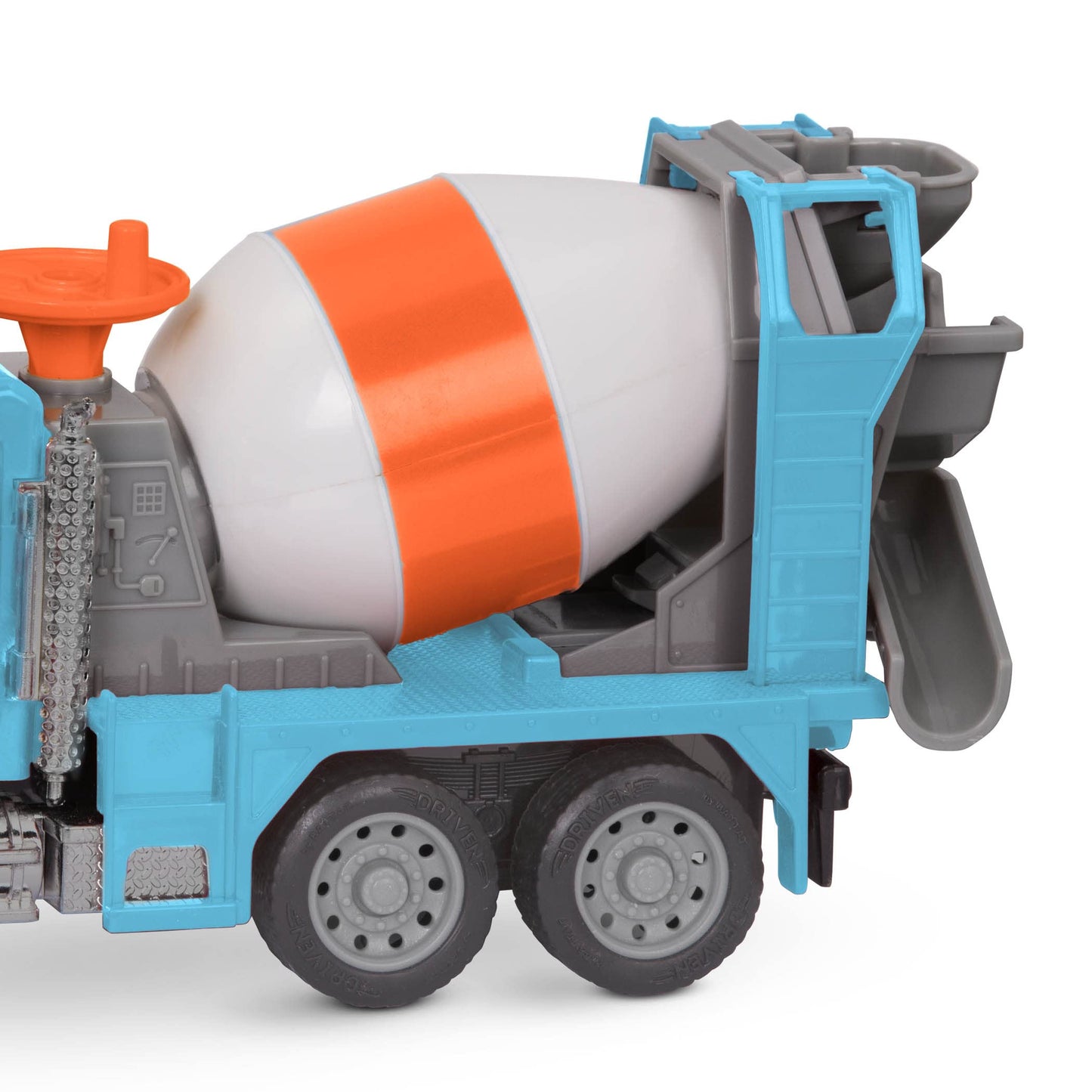 Driven by Battat - 1:24 Scale Remote Control Cement Truck - R/C Toy Cement Mixer - Toy Construction Vehicle for Kids 3 Years + -