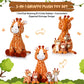 Honoson 5 Pcs Giraffe Stuffed Animals Set 18'' Large Mommy Giraffe Plush With 4 Cute Baby Zippered Tummy Soft Gift For Boy Girl