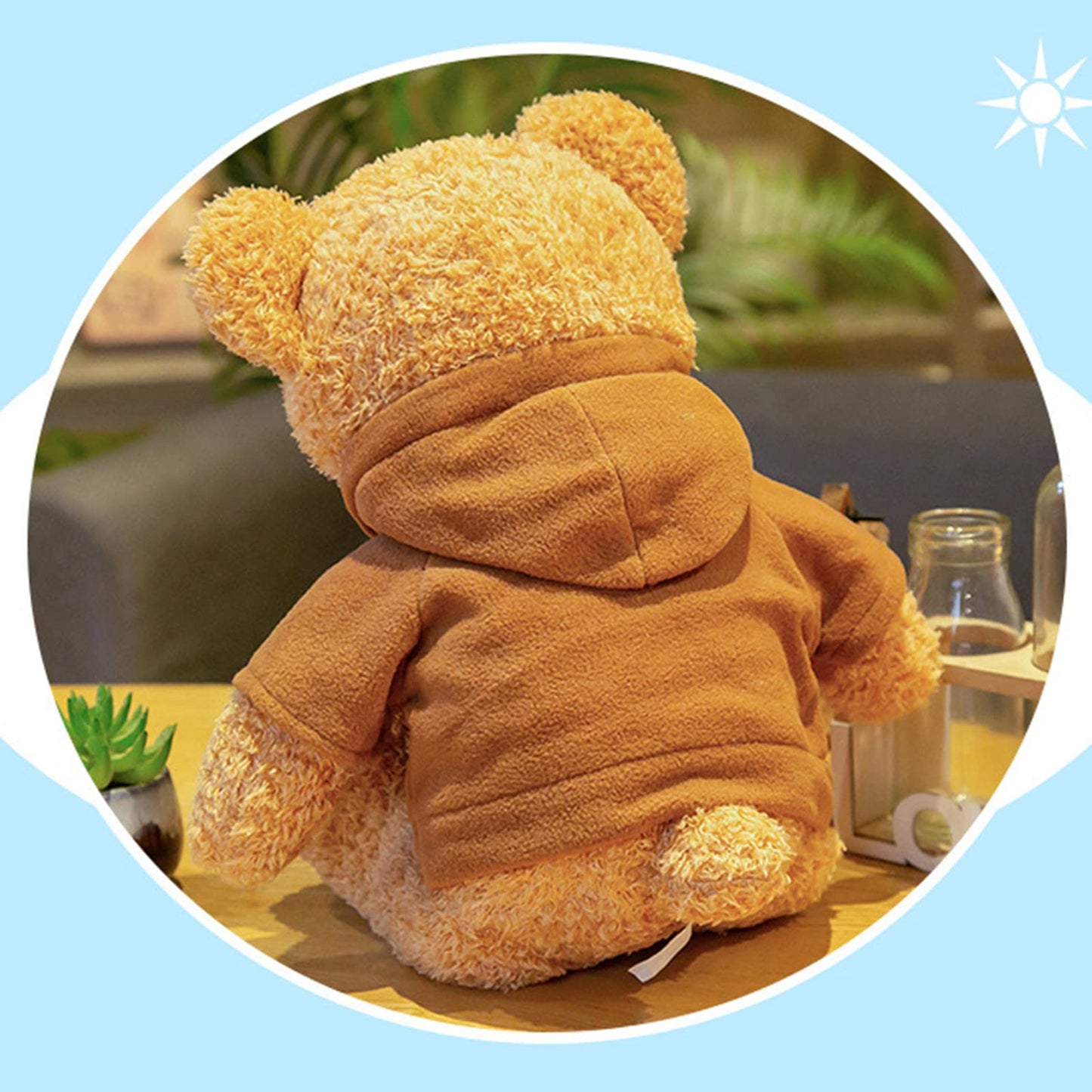 Bsvome 11.8 Inches Teddy Bear Stuffed Animals Soft Plush Cute Teddy Bear With Hoodie Doll For Boys Girls (Pink)