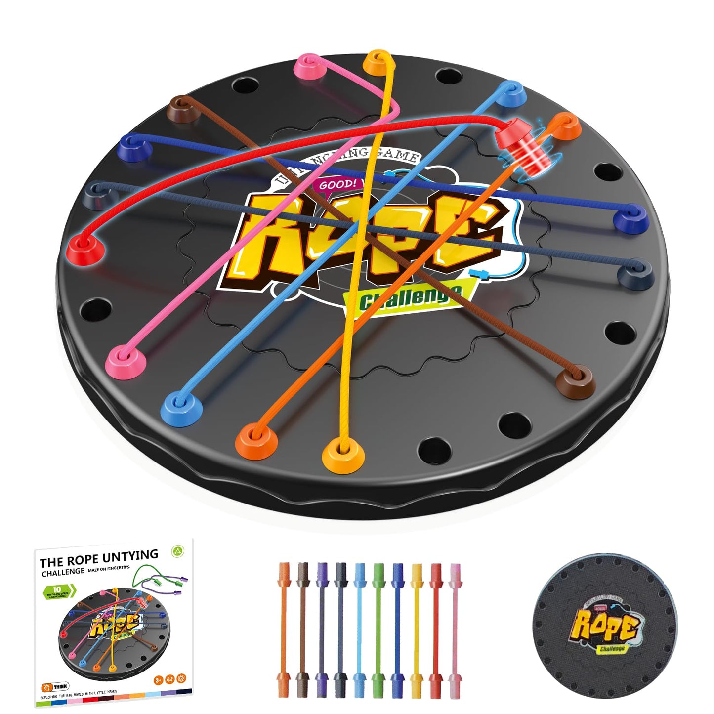 Lartoys Mini Rope Untangling Puzzle Game - Educational Board Game for Kids & Adults, Travel Size, Plastic, Multi-Level Challenges