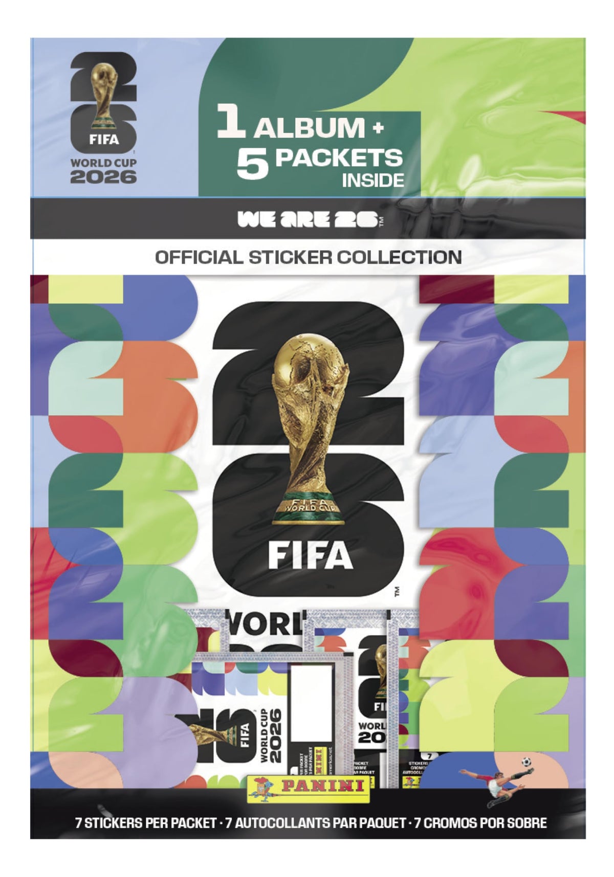 2026 Panini FIFA World Cup Sticker Starter Bundle  Official Album + 5 Sticker Packs  Licensed Tournament Collection