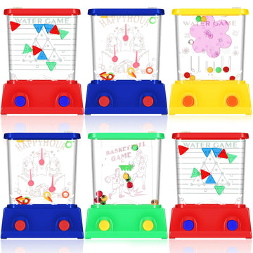 Sumind 6 Pieces Aqua Rings Handheld Water Game Mini Retro 80s 90s Games for Kids Christmas Stocking Stuffers Birthday Return Gifts Classroom Rewards Bulk(Stylish Style)