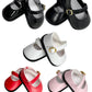 14.5'' American Doll Shoes- Mary Jane Black,Red,White,Pink- Shiny Shoe (White)