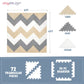 Play Platoon Non-Toxic Extra-Thick 96 Piece Triangle Play Mat - Comfortable 6X6Ft Cushiony Foam Floor Puzzle Exercise Mat For Kids & Toddlers - Sand, Gray & Cream
