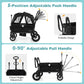 Baby Joy Wagon Stroller For 2 Kids, Collapsible Push Pull Double Stroller Wagon With Adjustable Handle Bar, Removable Canopy, Sa