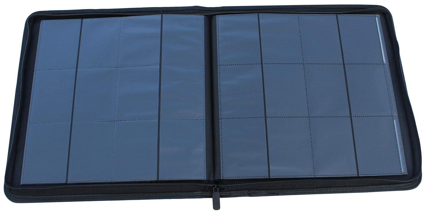 WINTRA 12-Pocket Black Double-Sided Trading Card Album  Side Loading enhanced Card Binder  480 Pockets Binder for Standard Trading and Sports Cards